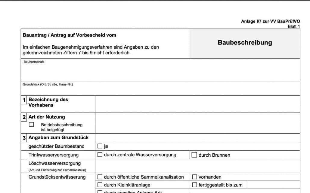 Baugenehmigung für den Bau von Terrasse, Wintergarten oder Carport
